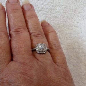 Sterling Square Cut Multi Baguette CZ Ring Sparkly